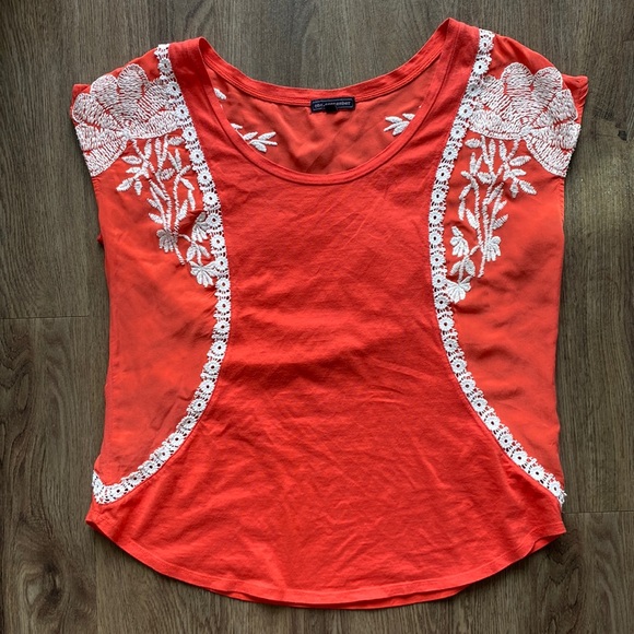 Anthropologie One.September Oversized Flowy Embroidered Top - Picture 1 of 15